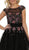 Floral Embellished Illusion Bateau Cocktail Dress