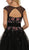 Floral Embellished Illusion Bateau Cocktail Dress