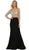 May Queen - Faux Off-Shoulder Neckline Sheath Evening Gown