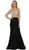 Faux Off-Shoulder Neckline Sheath Evening Gown