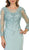 Embellished Long Sleeve Illusion Scoop Sheath Mother of the Bride Gown