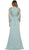 Embellished Long Sleeve Illusion Scoop Sheath Mother of the Bride Gown
