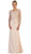 May Queen - RQ7594 Embellished Long Sleeve Illusion Scoop Sheath Mother of the Bride Gown