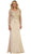 Embellished Long Sleeve Illusion Scoop Sheath Mother of the Bride Gown