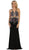 May Queen - Beaded and Embroidered Sleeveless Sheath Evening Gown in Black