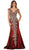 May Queen - RQ7602 Embellished Wide V-neck Sheath Mother of the Bride Gown