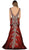 Embellished Wide V-neck Sheath Mother of the Bride Gown