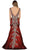 May Queen - RQ7602 Embellished Wide V-neck Sheath Mother of the Bride Gown