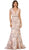 Floral Appliqued Deep V-neck Mermaid Mother of the Bride Gown