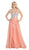 Jewel Embellished Asymmetrical Neck Chiffon Prom Dress