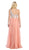 May Queen - Jewel Embellished Asymmetrical Neck Chiffon Prom Dress