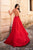 Sherri Hill - 51631 Sexy Lace-Up Back A-Line Long Evening Dress In Red