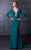 MNM Couture - Bejeweled V-Neck Sheath Gown N0065 in Green