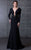 MNM Couture - Bejeweled V-Neck Sheath Gown N0065 in Black