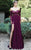 MNM Couture - Off-Shoulder Long Sleeve Evening Gown N0116 in Purple
