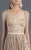 MNM COUTURE - N0118 Corset Bodice Patterned Lace A-Line Gown in Gold