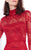 MNM Couture - N0200A Lace High Neck Sheath Dress in Red