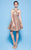 MNM COUTURE - N0243 Halter Keyhole A-Line Cocktail Dress In Gold