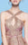 MNM COUTURE - N0243 Halter Keyhole A-Line Cocktail Dress In Gold