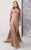 MNM COUTURE - N0269 Sequin Embellished Long Sleeves Gown In Gold