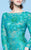 MNM Couture - N0250 Lace Embroidered Bateau Dress in Green