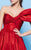MNM Couture - N0258 Strapless Asymmetric Neck Ballgown in Red