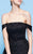 MNM Couture - N0254 Embroidered Off-Shoulder Dress With Overskirt in Black