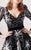 MNM COUTURE - N0262 Sequined Plunging V-neck A-line Gown In Black and White