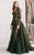 MNM COUTURE - N0270 Sequin Embellished V Neck Gown with Overskirt in Green