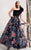 MNM COUTURE - N0274 Ruffled Asymmetric Embroidered A-line Gown In Multi-Color