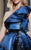 MNM COUTURE - N0292 Two Tone Ruffled Asymmetric Ballgown In Blue and Black