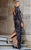 MNM COUTURE - N0293 Long Sleeve Sequined High Neck Sheath Gown In Blue