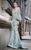 MNM COUTURE - N0309 Embellished Deep V-neck Trumpet Dress In Green