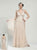 Sue Wong - N1118 Beaded V-neck A-line Dress in Neutral