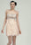 Sue Wong - N1170 Beaded Sheer Petal Sheath Cocktail Dress in White