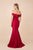 Nox Anabel - N295 Off-Shoulder Fitted Trumpet Dress In Red