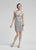 Sue Wong - Metallic Embroidered Sheath Dress N3177 in Silver