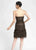 Sue Wong - N3449 Beaded Strapless Feather Cocktail Dress in Brown
