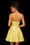 Sherri Hill - 53068 Short Beaded Strapless Satin A-line Dress In Yellow