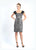 Sue Wong - Embroidered Straight Neck Dress N4302 in Black and Silver