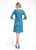 Sue Wong - Embroidered Bateau Neck Column Dress N5344 in Blue