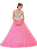 May Queen - LK87 Cap Sleeve Crystal Embellished Quinceanera Ballgown In Pink