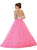 May Queen - LK87 Cap Sleeve Crystal Embellished Quinceanera Ballgown In Pink
