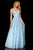 Sherri Hill - 52342 Beaded Lace Deep V-neck Long A-line Dress In Blue