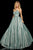 Sherri Hill - 52959 Strapless Sweetheart Glitter A Line Dress In Green and Silver