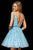 Sherri Hill - 52157 Beaded Lace Tulle V Neck A Line Short Dress In Blue