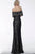 Jovani - 67902 Off-Shoulder Embellished Trumpet Dress In Black and Gold