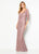 Cameron Blake - 219679 V-Neck Short Sleeves Lace Dress In Brown