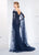Ivonne D for Mon Cheri - 218D25 Beaded Lace Floor Length Sleeve Dress in Blue