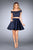 La Femme - Beaded Two Piece Off Shoulder Short Dress 25120 In Blue